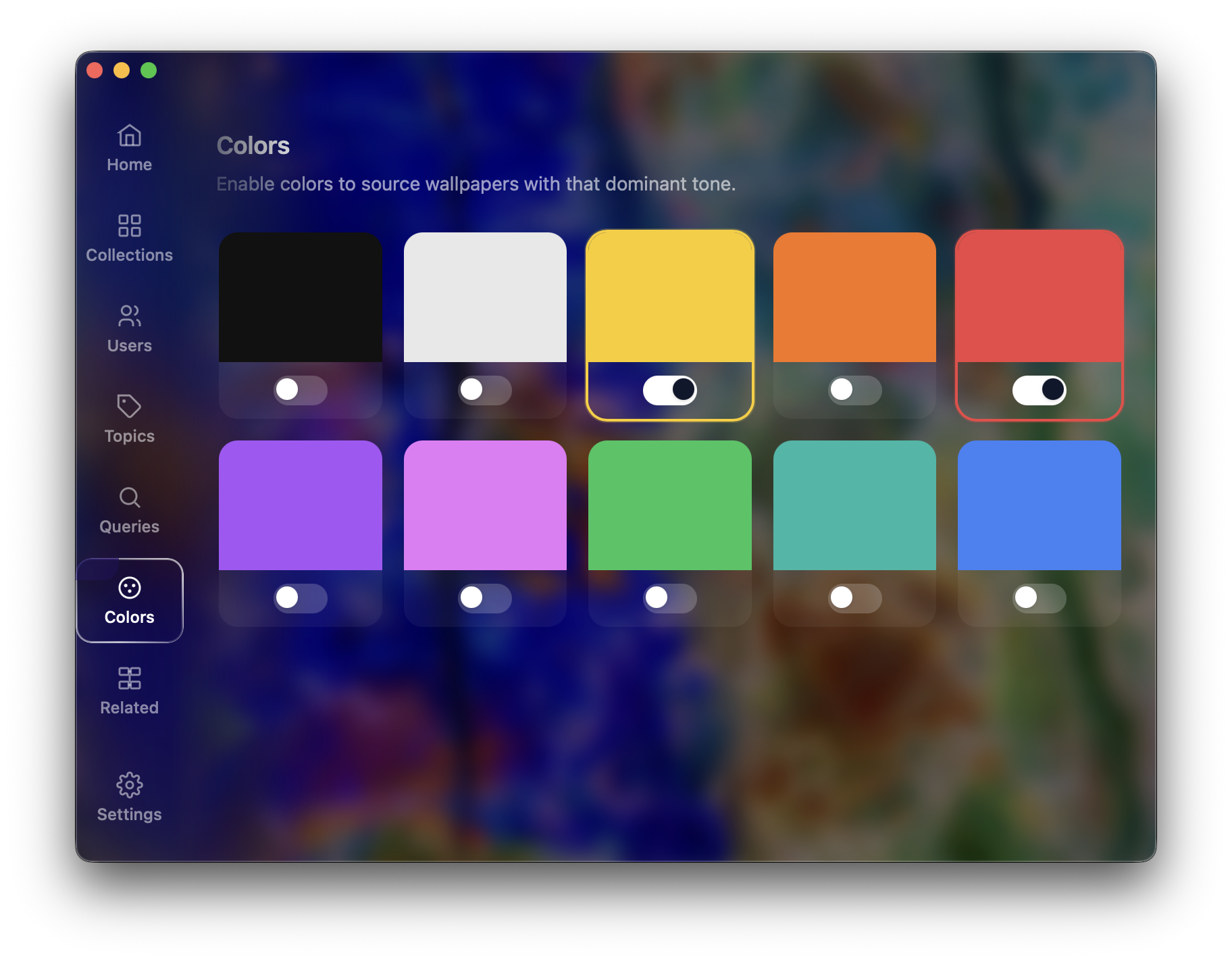 Colors view
