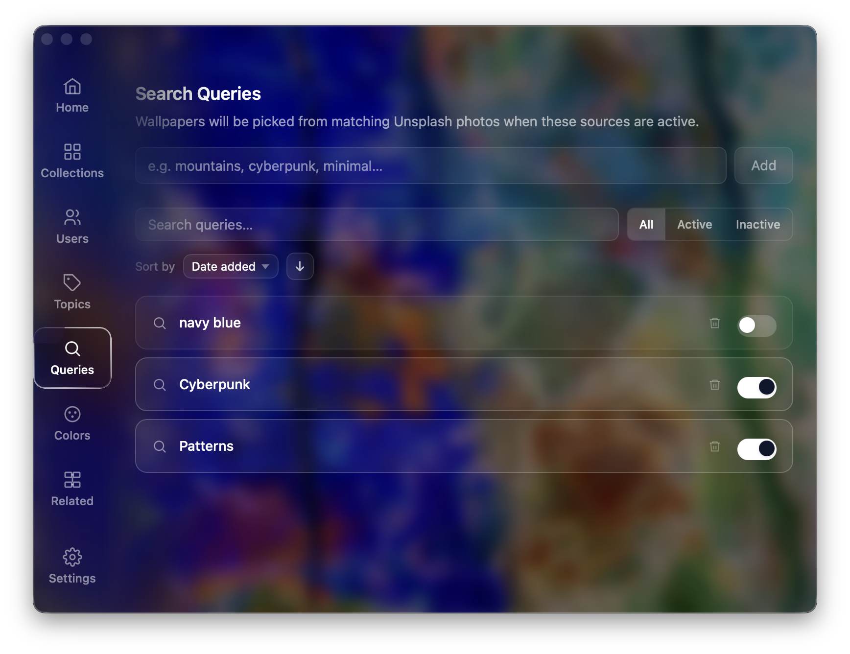 Queries view